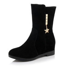 belles bottes noires en cuir de style européen